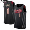 Camiseta Niños Portland Trail Blazers Anfernee Simons 2023-24 Nike City Edition Negro Swingman